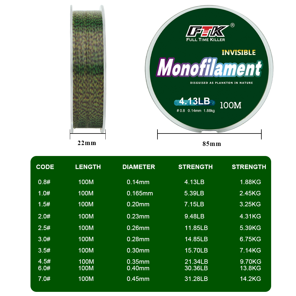 Super Strong Spotted Line 100m - Ice Fishing Line ulasan dan harga